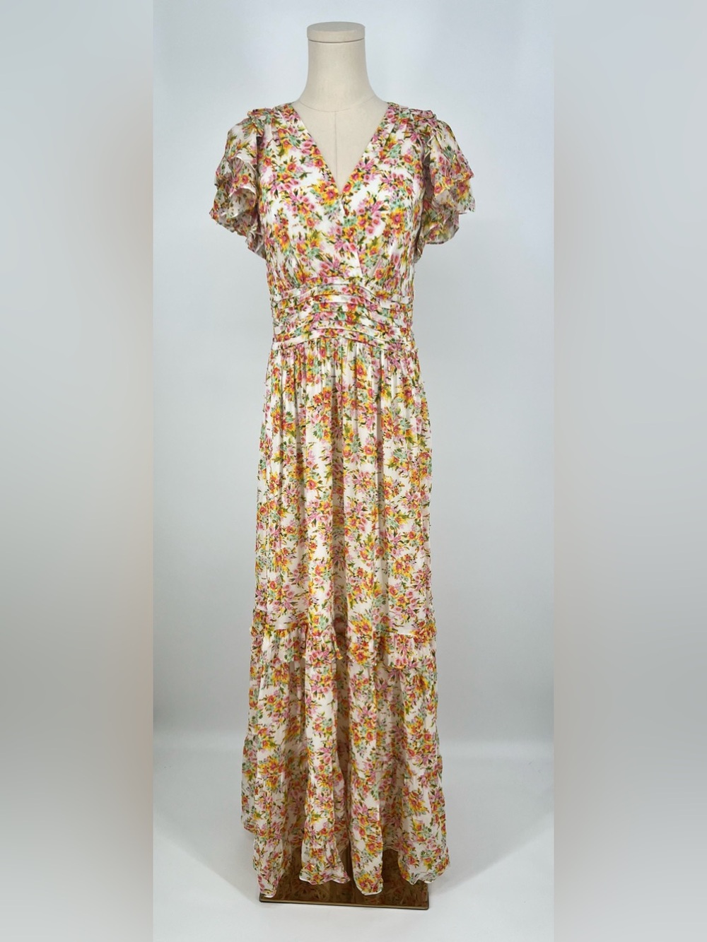 Shoshanna Lucinda floral maxi dress in Optic Lemon Gold print | 8 - Picture 2 of 14